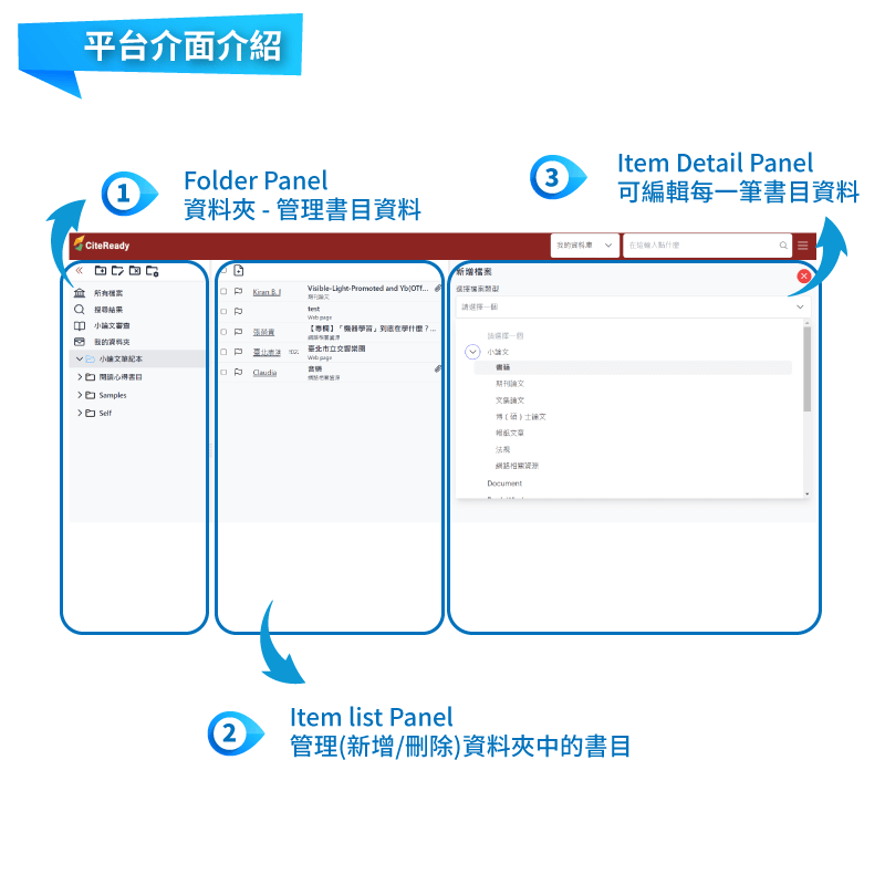 CiteReady-平台介面介紹 CiteReady-平台介面介紹