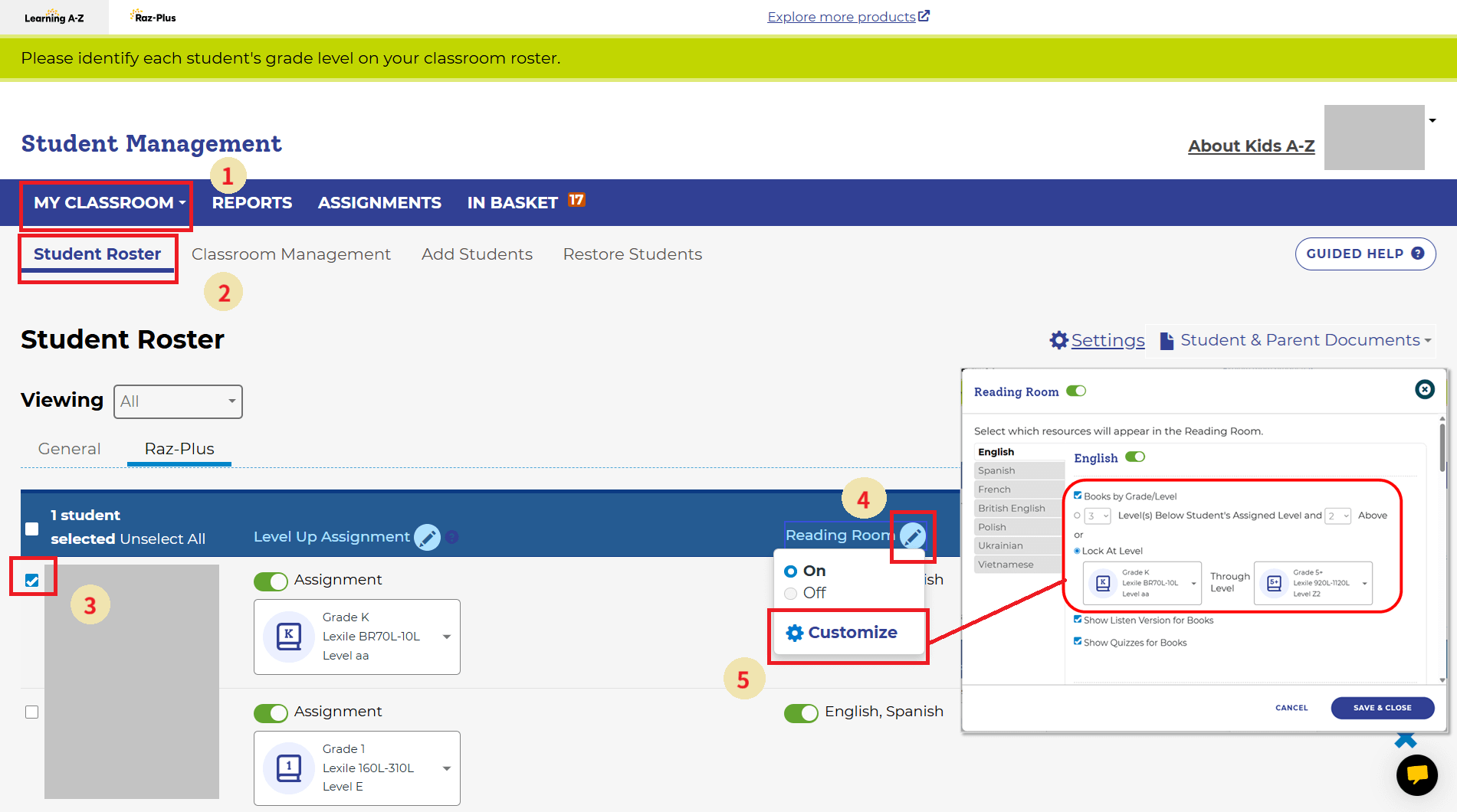 Learning A-Z-調整個別帳號Reading Room等級_20251210 Learning A-Z-調整個別帳號Reading Room等級