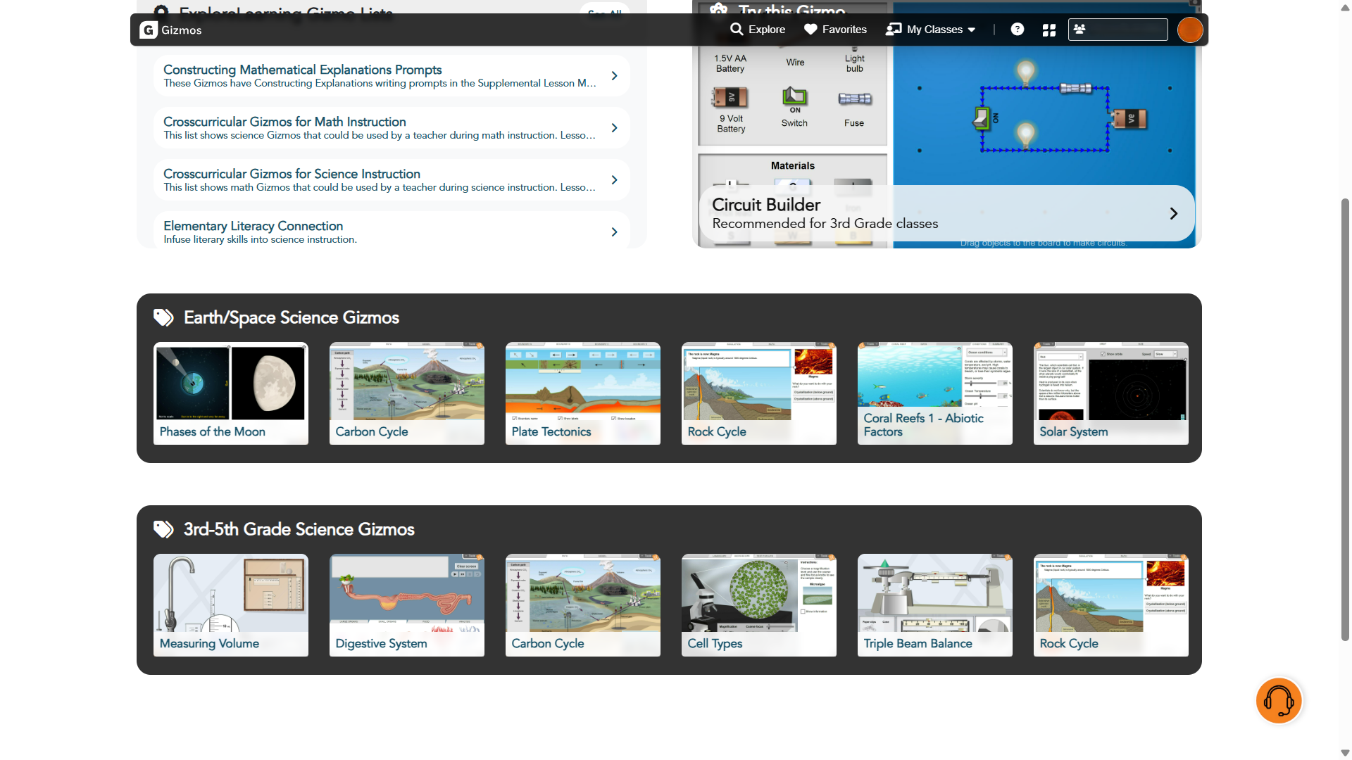 Gizmos 科學探索互動實驗室-不同類型的科學內容